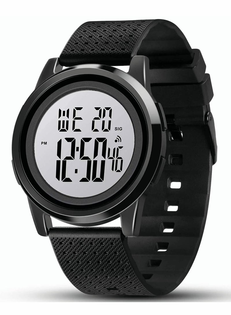 Y&D Mens Digital Sports Military Watch, Ultra-Light Thin Large Face Simple Easy Read Watches for Men Waterproof Casual Luminous with Stopwatch Alarm LED Backlight  - Image 1