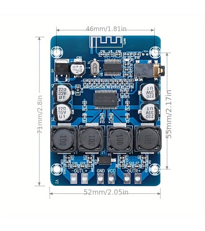 XH-M314 Ultra Clear Digital Power Amplifier Board TPA3118 2X45W Bluetooth Car Home Theater Stereo - Image 4