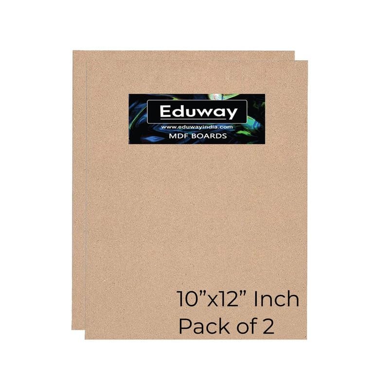 Eduway Eduway 10x12 Inch MDF Art Boards Pack of 2 Brown Acrylic Paint Engineered Wood - Image 1