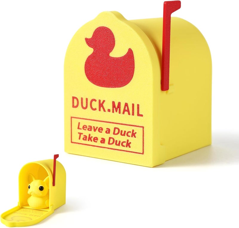 MITCHENIFY 3D Printed Cruising Duck Mailbox for Cruise Ducks, Magnetic Wall Mounted Mini Mailbox for Cruise Ship Door Decorations, Gift for Duck Hunters (Yellow) - Image 1