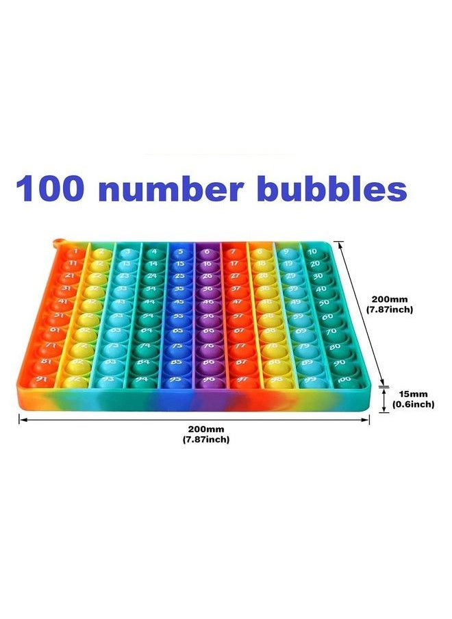 Generic - 100 قطعة من Pop It على كلا الجانبين، 100 قطعة من Pop It، 100 قطعة من Pop It مع أرقام، لعبة Pop It مربعة للأطفال في المرحلة الابتدائية، لعبة حسية، هدية تعليمية من مونتيسوري للأطفال في رياض الأطفال من سن 3 إلى 5 سنوات - Image 1