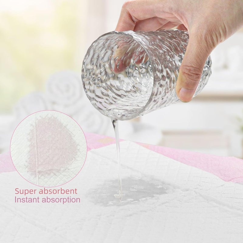 Zeckzoin 25 Pack Disposable Toilet Mats 236 x 236 Absorbent Toilet Floor Protector from Urine Disposable Toilet Floor Mat UShape Toilet Training Mat Commode Mat for Children AdultsPink - Image 4