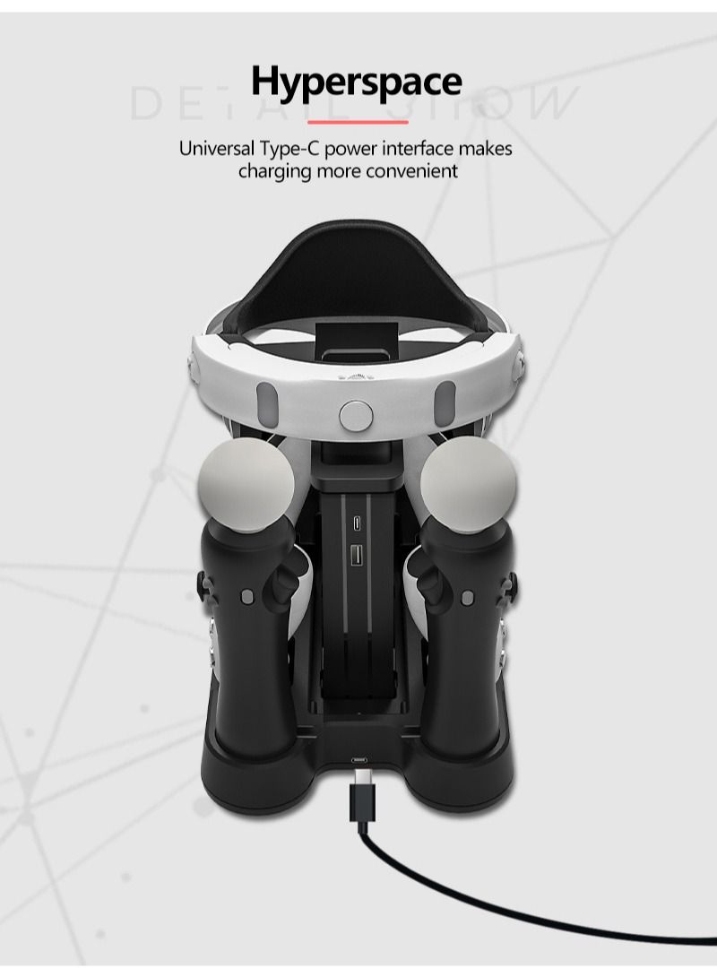 iplay PSVR Charging Stand with PS5 Controller Charging Station for Displaying PS VR Headset and Processor Black - Image 3