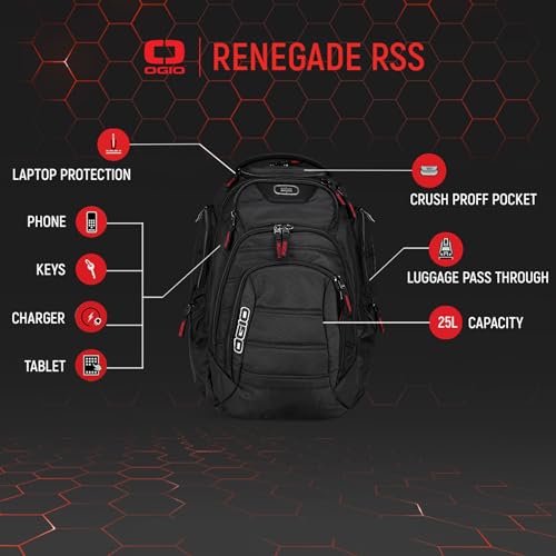 Ogio حقيبة ظهر OGIO رينغيد (رينغيد ، أسود) ، كبيرة - Image 3