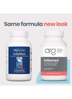 اليرجي ريسيرتش جروب مجموعة أبحاث الحساسية InflaMed مكمل غذائي لصحة المفاصل - مكمل غذائي لدعم المفاصل للرجال والنساء، الموليبدينوم، الكركم، MSM، البوسويليا، صحة الأنسجة الضامة - 120 قطعة  - Image 2