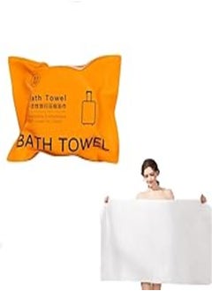 FASHION MANIA 1 PCS Compressed Bath Towel,140 x 70 cm Large Reusable Disposable Bath Towels Soft Absorbent Body Bath Towels Individually Packed Bath Towels Cotton Bath Towels for Camp Sports Trip-Multicolor 