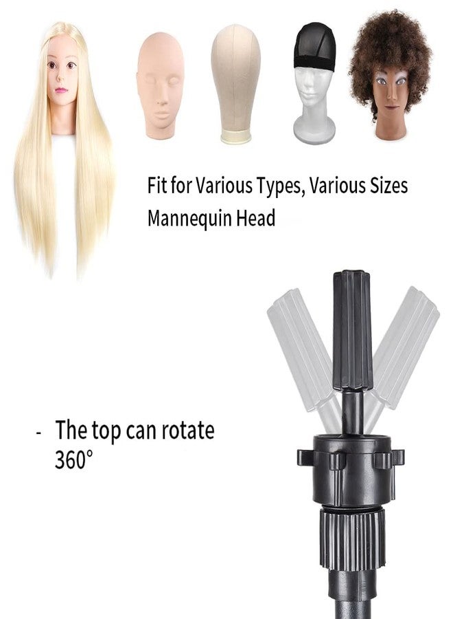 AliLeader 25 Inch Wig Head Stand Adjustable Mannequin Head Stand Wig Stand Tripod with Head Adjustable Wig Tripod Stand for Training Heads and Canvas Block Head - Image 5