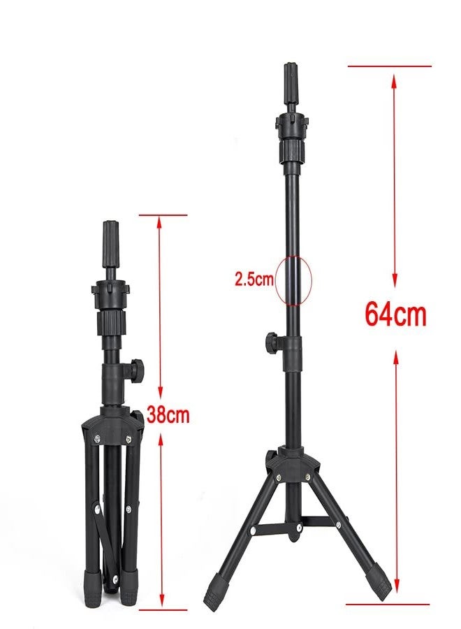 AliLeader 25 Inch Wig Head Stand Adjustable Mannequin Head Stand Wig Stand Tripod with Head Adjustable Wig Tripod Stand for Training Heads and Canvas Block Head - Image 2