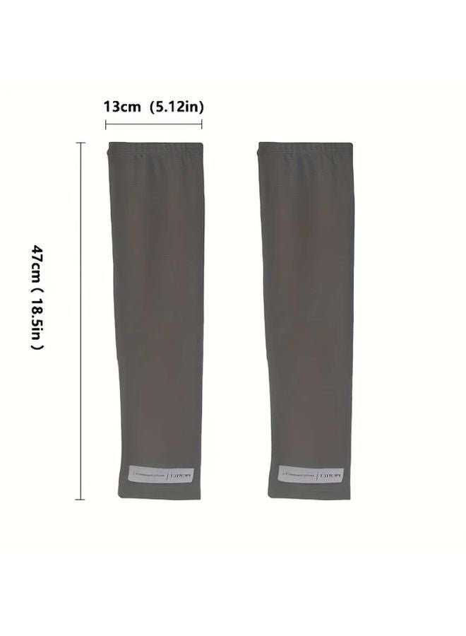 Black Sun Blocking Ice Sleeve Unisex Arm Protector Loose Fit Breathable for Driving Cycling - Image 3