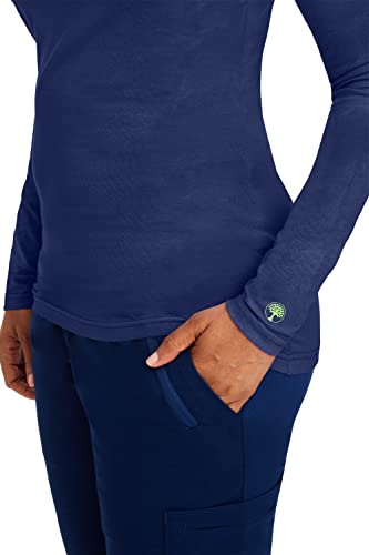 Healing Hands Women's Underscrub Soft Knit Melissa Longsleeve Scrub Tee with Breathable & Easy Care Fabric 5047, L, Navy - Image 4