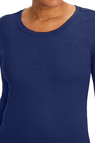 Healing Hands Women's Underscrub Soft Knit Melissa Longsleeve Scrub Tee with Breathable & Easy Care Fabric 5047, L, Navy - Image 5