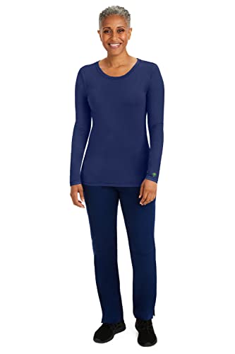 Healing Hands Women's Underscrub Soft Knit Melissa Longsleeve Scrub Tee with Breathable & Easy Care Fabric 5047, L, Navy - Image 3