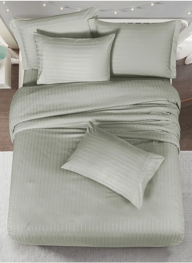 Donetella Hotel Style Comforter Set 7-Pcs Double Size All Season Broken Stripes Removable Quilted Comforter Bedding Set With Down Alternative Filing,Ansonia