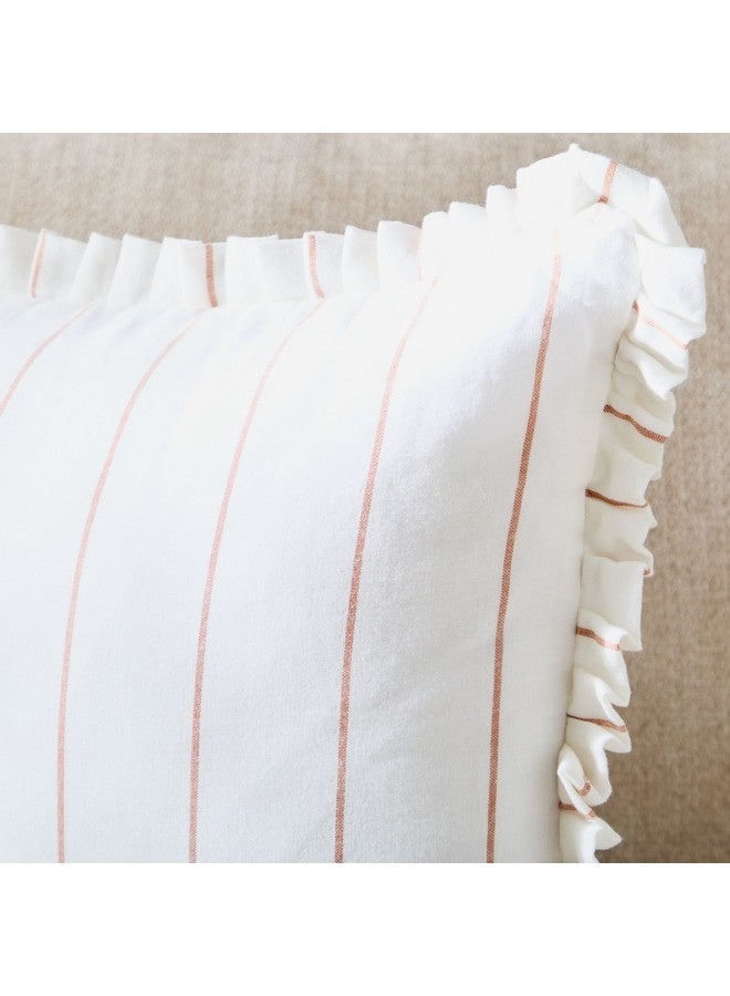 Home Box Warm Oasis Terra Stripe Scallop Edges Filled Cushion 50 x 50 cm - Image 4