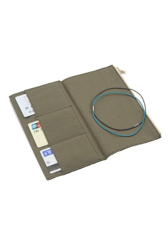 Standard Travelers Notebook Wallet Insert Pocket With 2 Elastic Bands,1 Canvas Zipper Pouch Refill For Tn Accessories Kit Card Holder Storage Bag File Folder Stationery