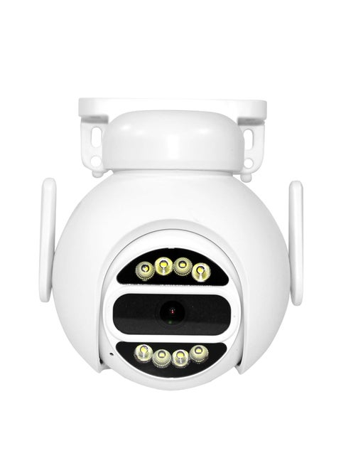 Hanutech Smart IP 3MP 4G PT Camera with Motion Detection and Siren | 256GB TF Card Supported | IP66 Smart 360° Outdoor Security CCTV Camera | 3MP | Colour Night Vision | 2 Way Talk- 1 Year Warranty