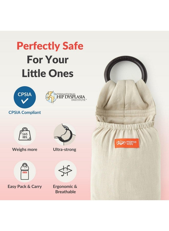 Mamaway Baby Ring Sling Carrier - Newborn and Toddler Sling (Supports up to 154lbs), IHDI Certified, Rayon & Linen Made, Soft & Breathable, Nylon 66 Safety Rings, Storage Pocket Design, Blue - Image 1