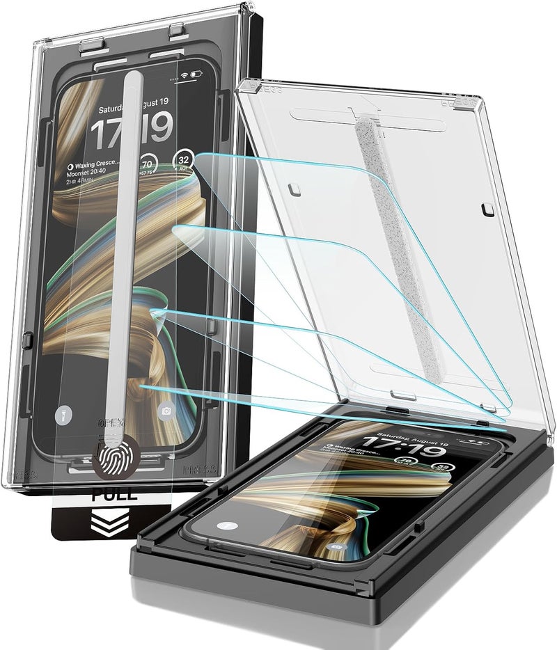 EZ-GLAZ -4 Pack for iPhone 16 Pro Max Screen Protector[6.9"] 9H+ Hardness 12FT Military Grade Shatterproof Long Durable Tempered Glass Film with Flawless Fit Box, HD Clear, Scratch Resistant - Image 1