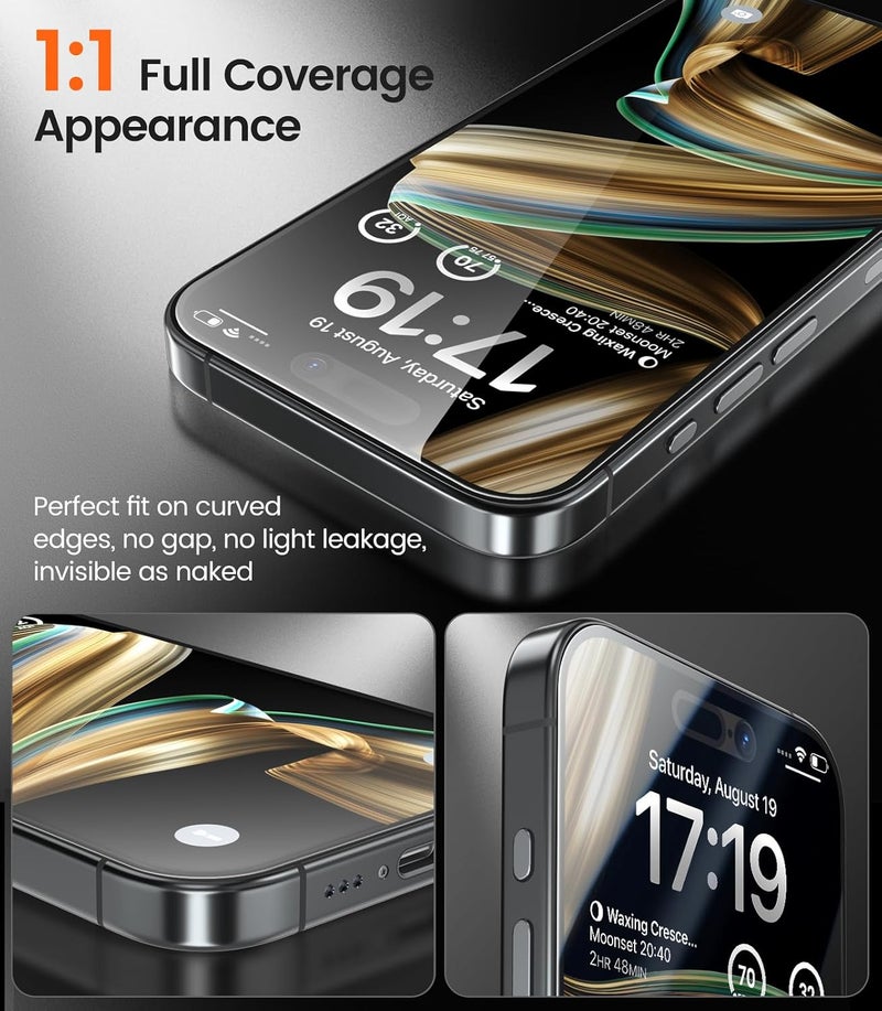 EZ-GLAZ -4 Pack for iPhone 16 Pro Max Screen Protector[6.9"] 9H+ Hardness 12FT Military Grade Shatterproof Long Durable Tempered Glass Film with Flawless Fit Box, HD Clear, Scratch Resistant - Image 3