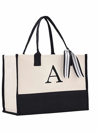Tote Bag, Personalized Letter A Canvas Cotton Two Tone Chic Eusable Grocery Bags Shopping for Women Wedding Bridesmaids Birthday Party, Classic Black and White, 1 Pcs - pzsku/Z1BFEC77853E039409DBBZ/45/_/1669978701/e705ebf7-fd28-4153-8709-2ed414bd7849