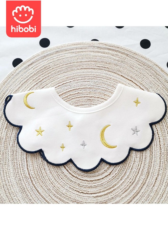 Ramadhan New baby Cotton bibs, 360-degree rotating petals embroidered shape-3PCS