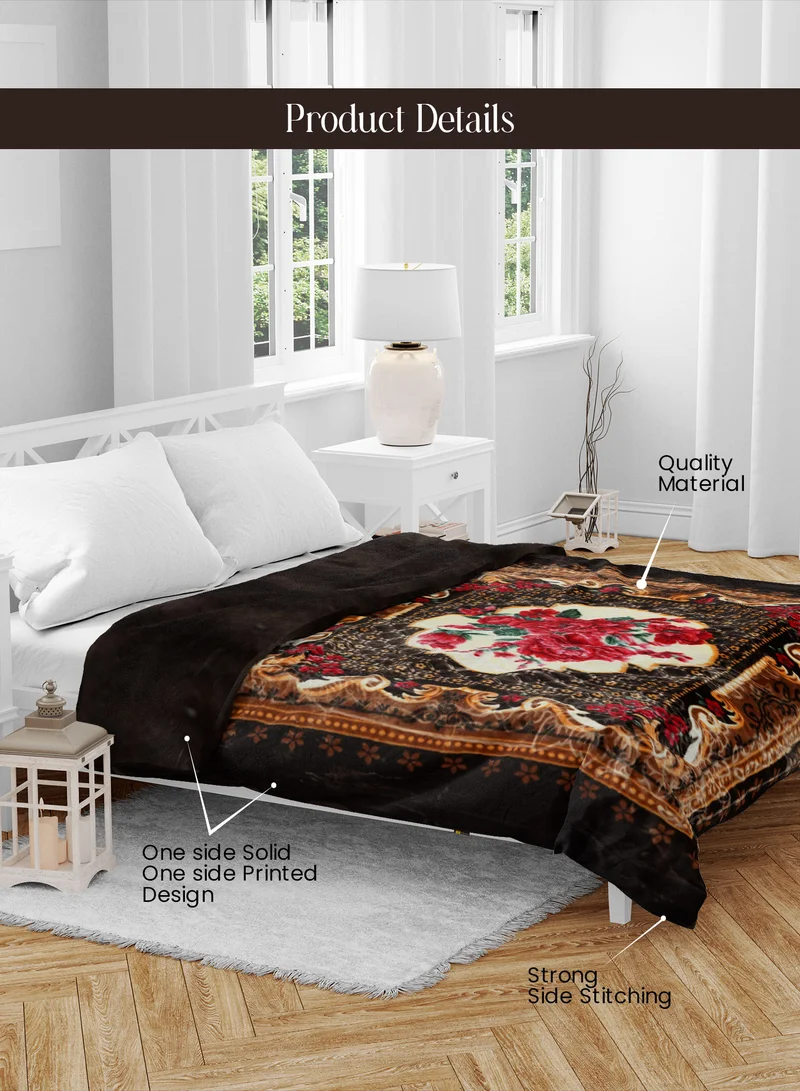 PARRY LIFE Parry Life Single Ply Raschel Blanket – Soft Microfiber Polyester Blanket 160×200 cm, Lightweight & Warm