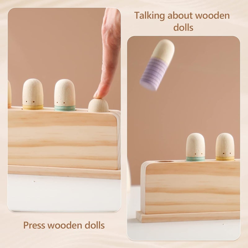 Etucdose Pop Up Toy Multicolor Puppets | Wooden Color Sorting | STEM Montessori Color Matching Toys | Preschool Learning Educational Toys Gifts for Kids Boys Girls Ages for 1 2 3 Years (Neutral Colours) - Image 2