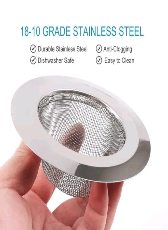 FlyTouch Stainless Steel Sink Strainer Kitchen Drain Basin Basket Filter Stopper Drainer/Jali (4-inch/10 cm) (Stainless Steel Jali Round) Pack of 1 - Image 3