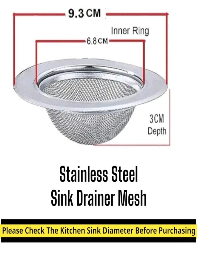 FlyTouch Stainless Steel Sink Strainer Kitchen Drain Basin Basket Filter Stopper Drainer/Jali (4-inch/10 cm) (Stainless Steel Jali Round) Pack of 1 - Image 2