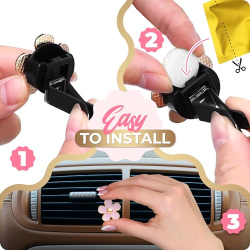 Zadin Girl Car Accessories, Air Freshener Car, Pink Decor for Teens, Women, Cute Vent Clips Stuff, Decorations Interior Aesthetic - Image 3