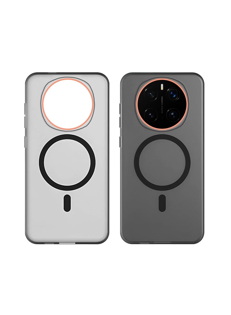 دبليو تيك غطاء أنيق لهاتف Honor Magic7 Pro 5G 2024 بتصميم هجين شفاف ومغناطيسي مع شحن مغناطيسي وتفاصيل كاميرا مرتفعة (MCMPMN) - أسود - Image 2
