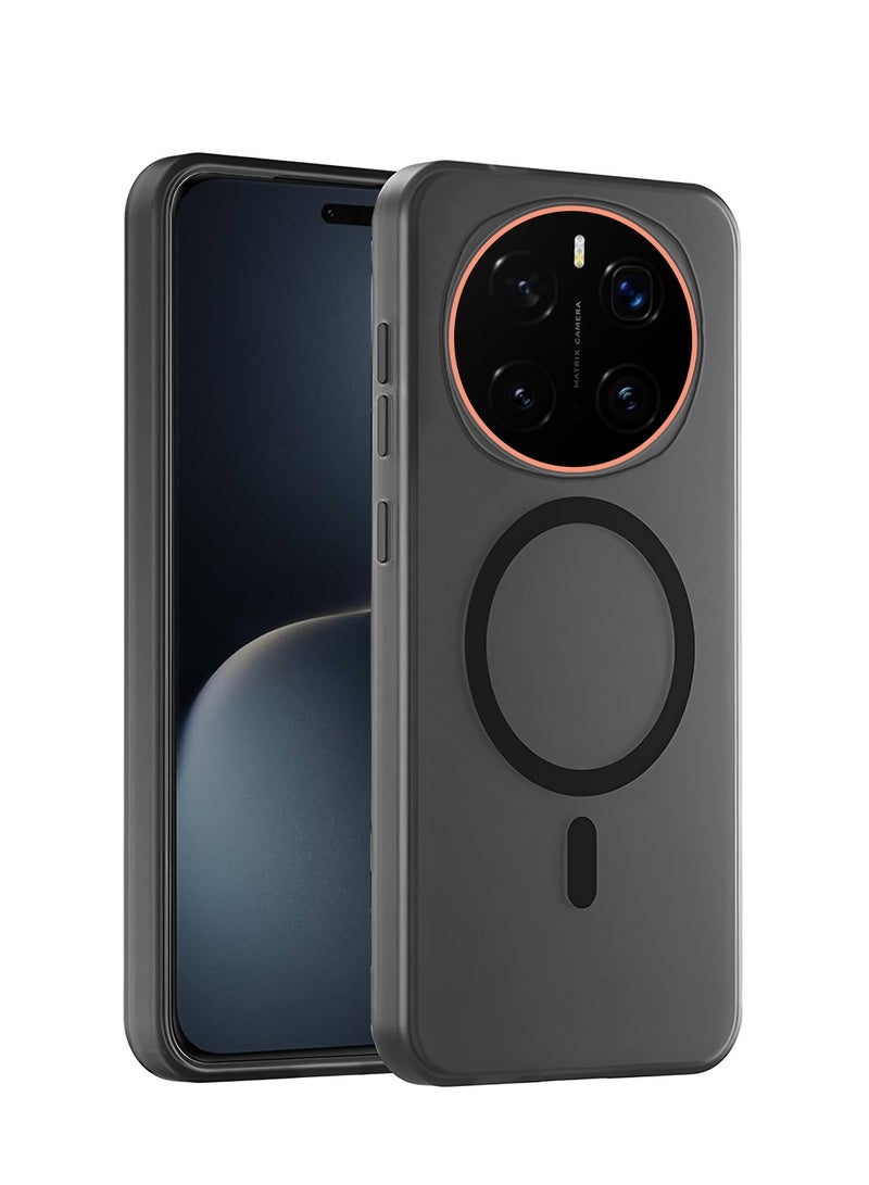 دبليو تيك غطاء أنيق لهاتف Honor Magic7 Pro 5G 2024 بتصميم هجين شفاف ومغناطيسي مع شحن مغناطيسي وتفاصيل كاميرا مرتفعة (MCMPMN) - أسود - Image 1