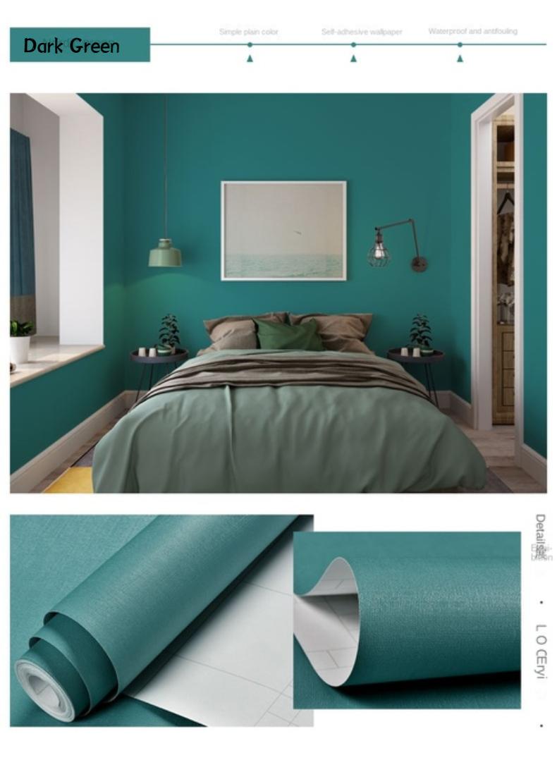 Bluejw Self-Adhesive Wallpaper Waterproof And Moisture-Proof Washable Wallpaper Solid Color Stickers For Bedroom Living Room Background Wall 10x0.6meter  - Image 2