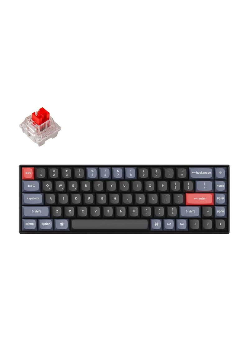 Keychron لوحة مفاتيح ميكانيكية لاسلكية مخصصة K6 Pro، ماكرو قابل للبرمجة QMK/VIA، لوحة مفاتيح Keychron K Pro حمراء قابلة للتبديل السريع، لوحة مفاتيح مكتب بإضاءة خلفية RGB بتخطيط 65% لنظام التشغيل Mac Windows Linux  - Image 1