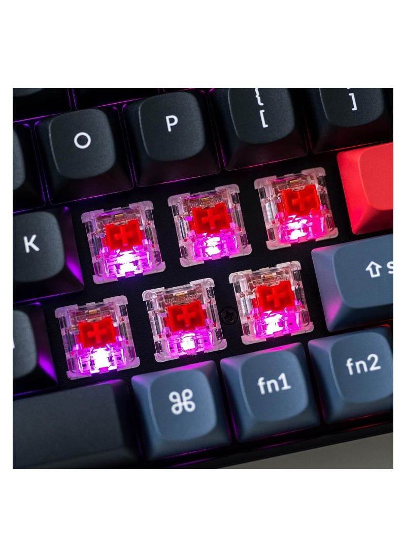 Keychron - K6 Pro Wireless Custom Mechanical Keyboard, QMK/VIA Programmable Macro, Hot-Swappable Keychron K Pro Red Switch Keyboard, 65% Layout RGB Backlit Office Keyboard for Mac Windows Linux - Image 1