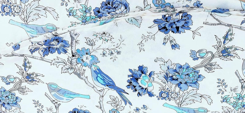 RHF 100 Cotton Round Table CoverRound Tablecloth 90 Inch Diameter Dining Tablecloths for 68 Seater Dining Tables 90 Inch Round Blue Bird - Image 5