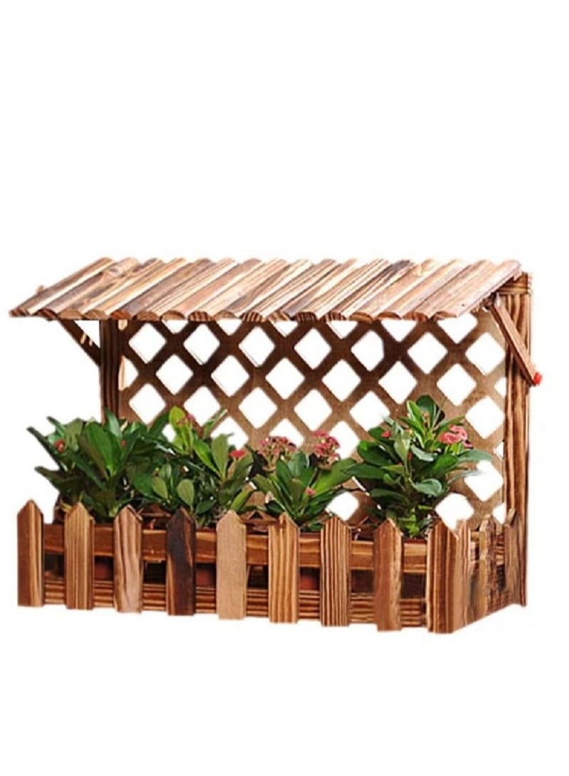 DubaiGallery Wooden Wall Hanging Planter Flower Pot Basket Vase Plant Holder Decorative Artificial Plants Flowers Pot Wood Planter - Image 2
