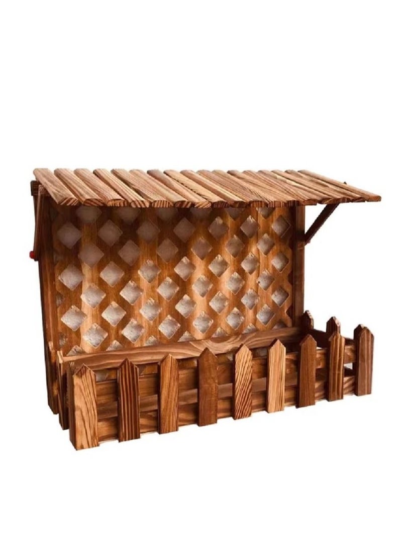 DubaiGallery Wooden Wall Hanging Planter Flower Pot Basket Vase Plant Holder Decorative Artificial Plants Flowers Pot Wood Planter - Image 3