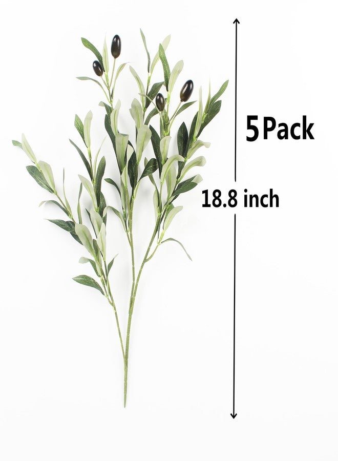 COTSEN 5 Pack 18.8 inch Artificial Olive Plants Fake Olive Silk Tree Faux Olive Plants for Wedding Party Family Indoors Decor - Image 3