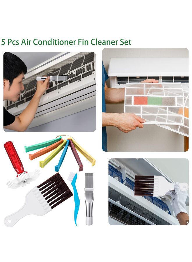 5 Pcs Air Conditioner Fin Cleaner Set 3 Different Ac Fin Comb Condenser Fin Straightener,2 Different Brush Condenser Ac Coil Cleaner Air Refrigerator Fin Cleaner Evaporator Radiator Rep - Image 4