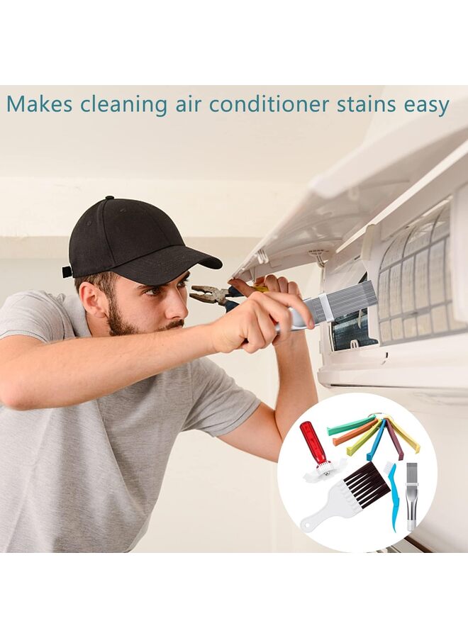 5 Pcs Air Conditioner Fin Cleaner Set 3 Different Ac Fin Comb Condenser Fin Straightener,2 Different Brush Condenser Ac Coil Cleaner Air Refrigerator Fin Cleaner Evaporator Radiator Rep - Image 3