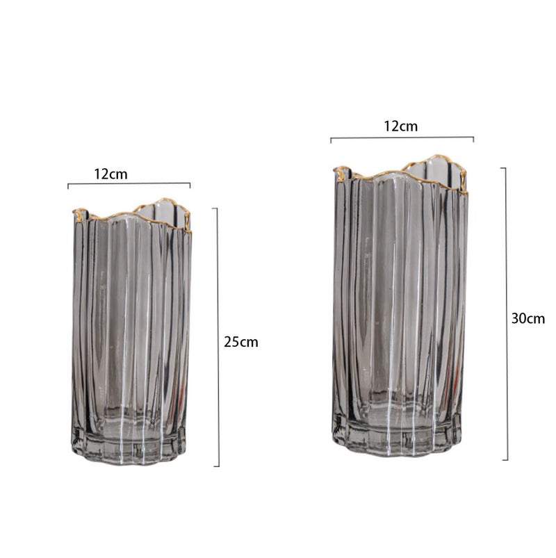 PEPAXON Heavy Glass Vase for Flower Tall Vase Cylinder Vase Tabletop Decoration Green 3.9"" L x 3.9"" W x 9.8"" H - Image 2