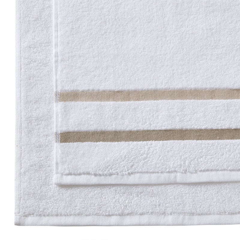 Comfort Spaces Cotton 8 Piece Bath Towel Set Striped Ultra Soft Hotel Quality Quick Dry Absorbent Bathroom Shower Hand Face Washcloths, Multi-Sizes, Zero Twist Taupe 8 Piece - Image 5