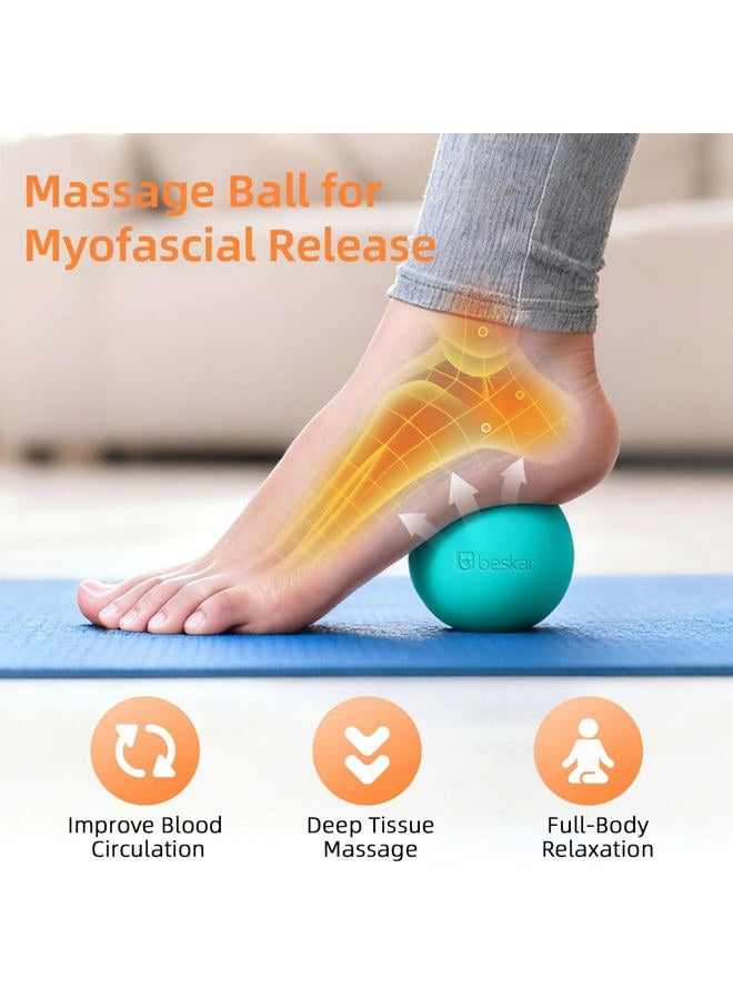 BESKAR Massage Lacrosse Balls for Myofascial Release, Trigger Point Therapy and Yoga Therapy, Foot Massage Ball to Relieve Plantar Fasciitis Green - Image 2