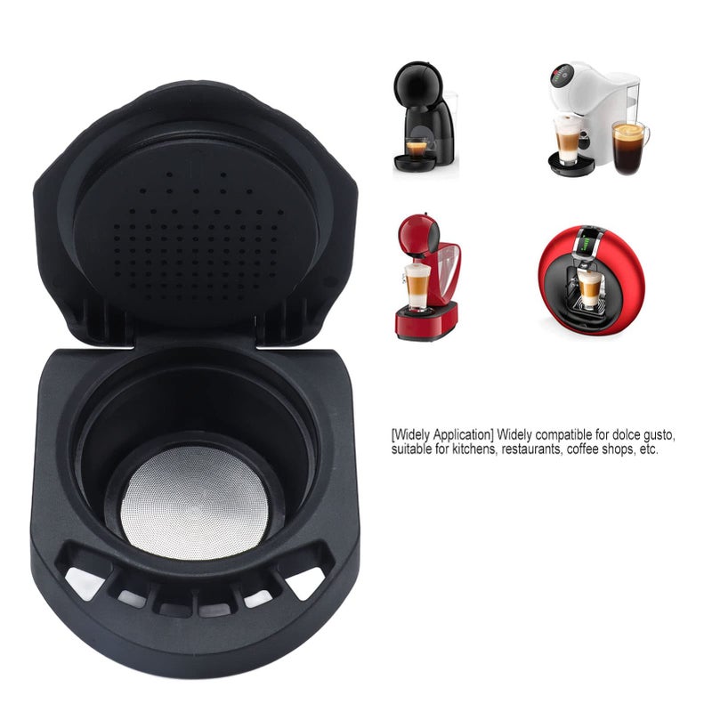 Zerodis Coffee Capsule  Black Reusable Coffee Capsule Coffee Capsule Black Reusable Coffee Capsule Filter Cup Coffee Machine Accessory for Dolce Gusto - Image 4
