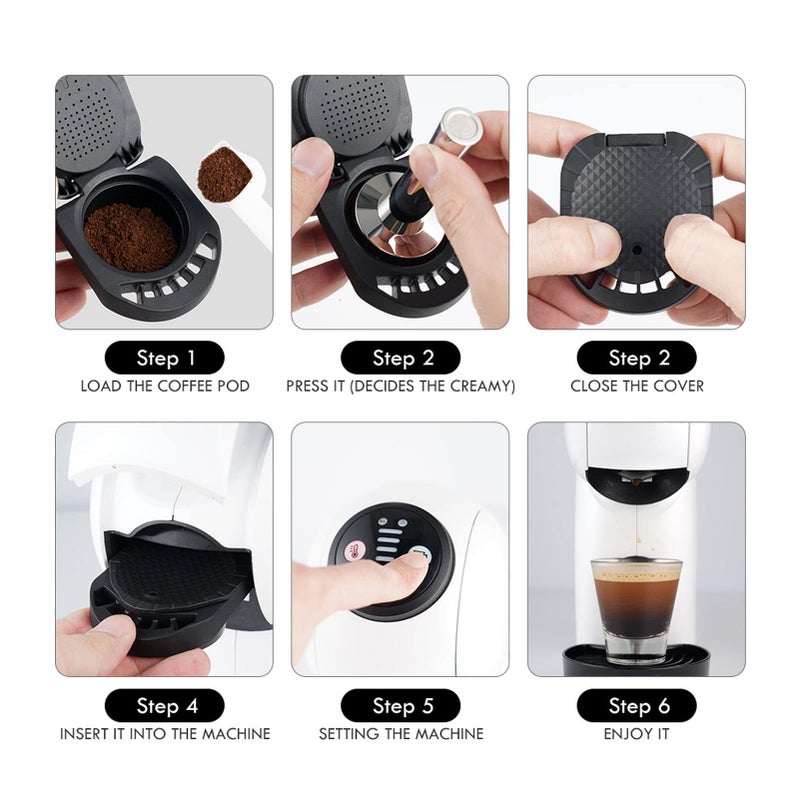 Zerodis Coffee Capsule  Black Reusable Coffee Capsule Coffee Capsule Black Reusable Coffee Capsule Filter Cup Coffee Machine Accessory for Dolce Gusto - Image 3