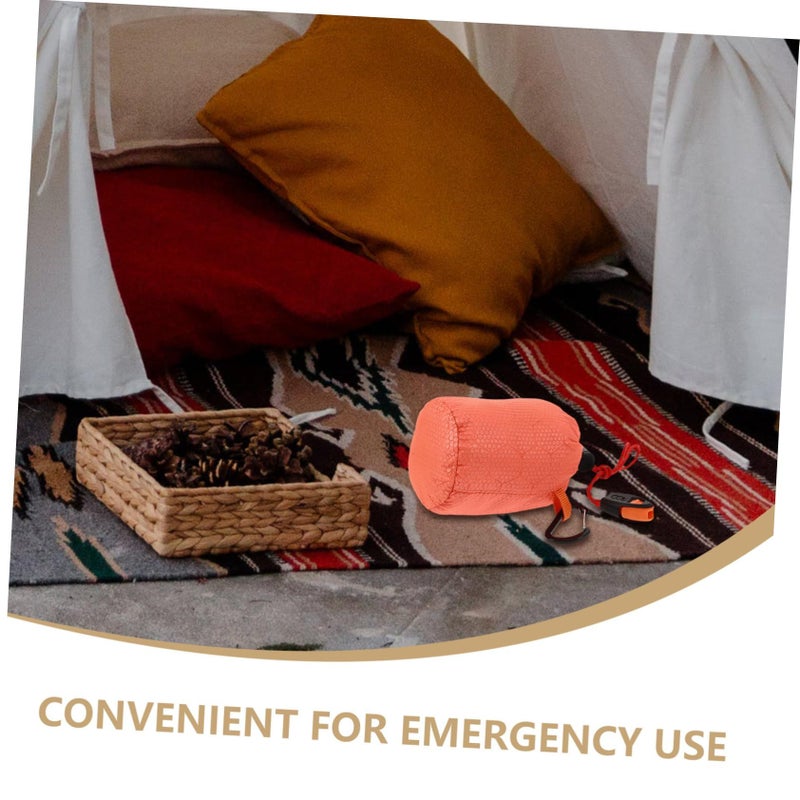 Emergency Sleeping Bag Thermal Insulation Orange for Hiking Travel - Image 4