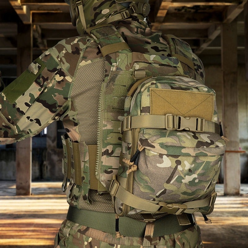 ‎KOSIBATE KOSIBATE Tactical Outdoor Hydration Carrier Bag - Lightweight Chest Pack with MOLLE Attachment, Vest Backpack for Hiking and Camping - Image 4