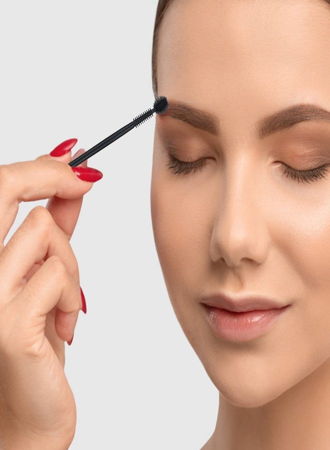 G2PLUS 100PCS Silicone Eyelash Brushes, Black Disposable Mascara Wands, Adjustable Ball- Shape Eyelash Spoolies, Eyebrow Brushes for Eyelash Extension and Makeup - Image 5