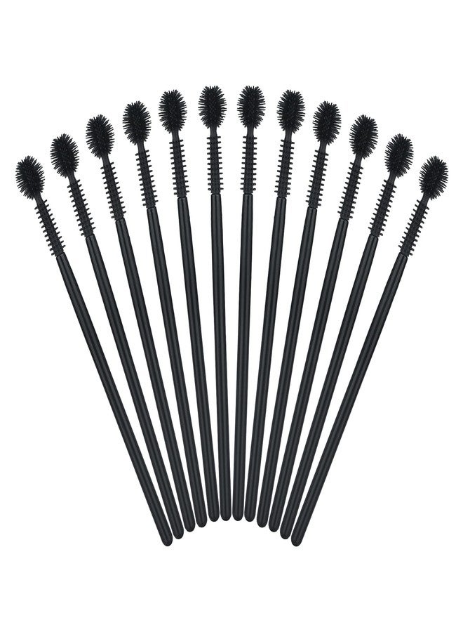 G2PLUS 100PCS Silicone Eyelash Brushes, Black Disposable Mascara Wands, Adjustable Ball- Shape Eyelash Spoolies, Eyebrow Brushes for Eyelash Extension and Makeup - Image 1